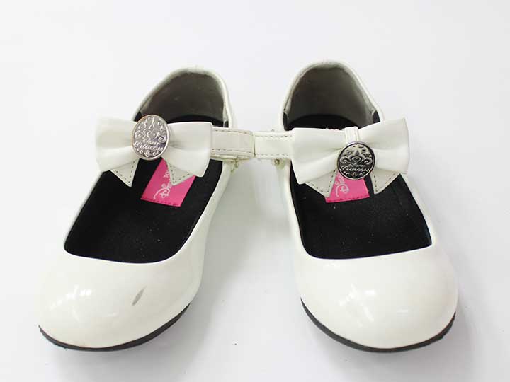 ディズニービビディバビディブティック 20cm ストラップシューズ キッズ 女児 白×シルバー【中古】♪