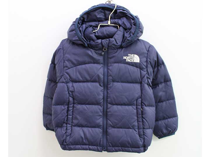 ザ・ノースフェイス ベビーアコンカグアフーディ 90cm キッズ 男児 女児 紺×白【中古】♪