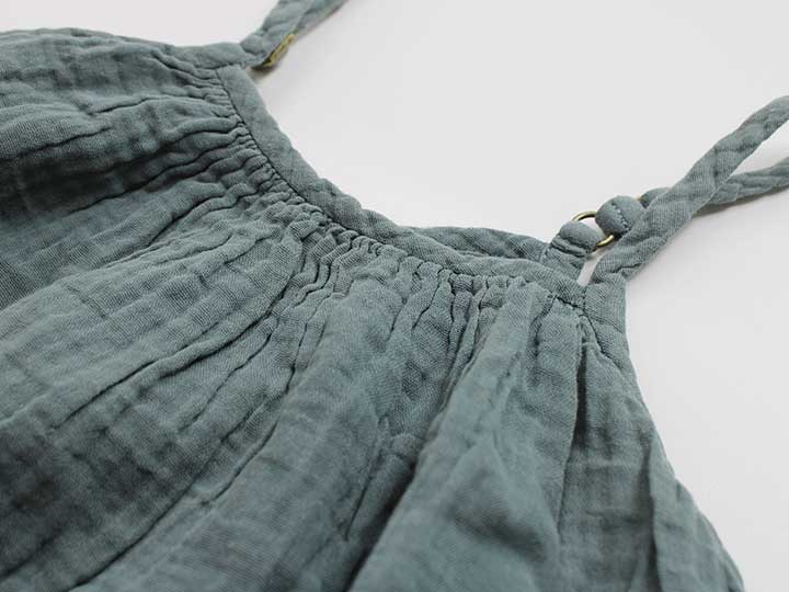 【SALE!】ヌメロ74 ジャンパースカート 130cm位 キッズ 女児 グリーン系【中古】♪