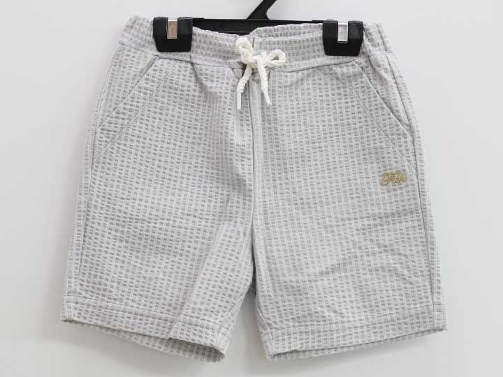 五分褲 - フィス ハーフパンツ 80cm位 キッズ 男児 グレー×白【中古】♪