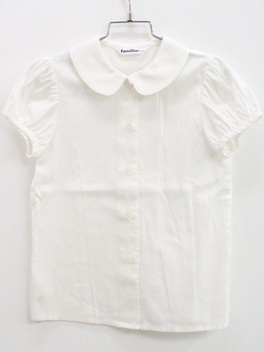 【新規値下げ!】ファミリア 半袖ブラウス 120cm キッズ 女児 白【中古】♪