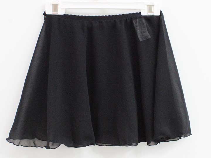 チャコット 巻きスカート 140-150cm位 キッズ 女児 黒【中古】♪