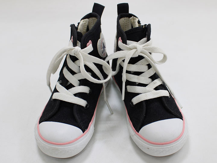 【値下げ 】♪コンバース/converse♪15cm ハイカットスニーカー/シューズ/靴 黒×白【中古 USED】子供 キッズ kids 女の子 春夏秋冬 015032 shoes