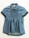 【夏SALE!】♪アルマーニ ジュニア/Armani Junior ♪142cm 半袖ブラウス インディゴ×紺【中古】子供服 キッズ kids ジュニア 女の子 夏 tops 125042