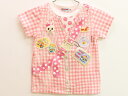 【夏SALE!】♪ミキハウス/mikihouse♪90cm 半袖Tシャツ/半袖カットソー ピンク×白 うさこ【中古】子供服 キッズ kids ベビー服 baby...