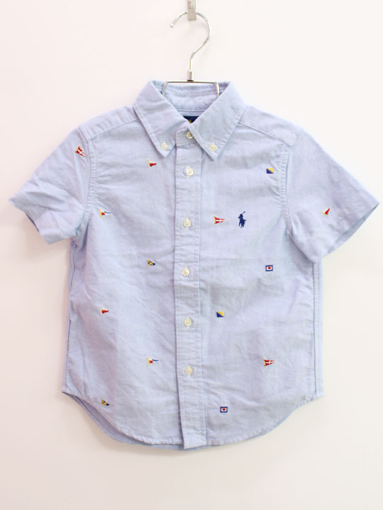 【夏物 新入荷!】♪ラルフローレン/Ralph Lauren♪110cm 半袖シャツ サックス【中古】子供服 キッズ kids 男の子 夏 tops 825042