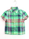 【夏SALE!】♪ラルフローレン/Ralph Lauren♪110cm 半袖シャツ 緑×紺系【中古】子供服 キッズ kids 男の子 夏 tops 825042