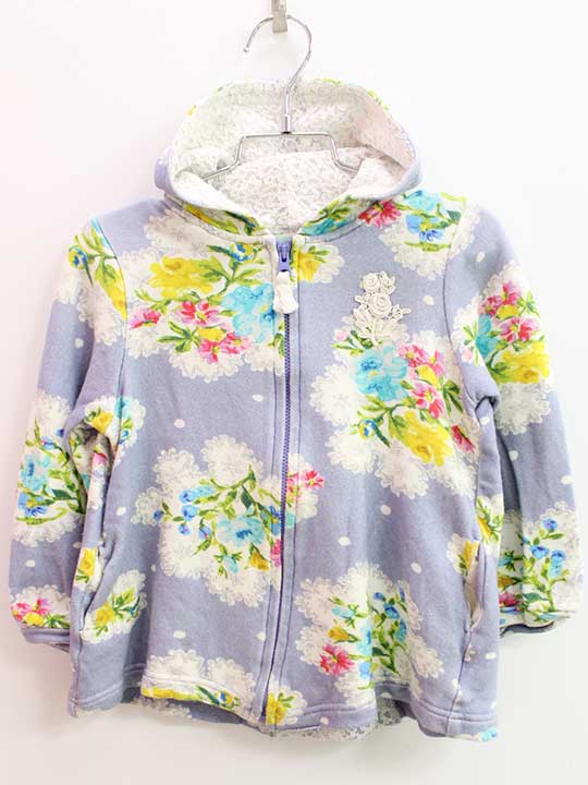 ♪ハッカキッズ/HAKKA kids♪110cm パーカー/スウェット/スエット 紫系【中古】子供服 キッズ kids 女の子 春秋 tops 623042