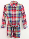 ♪ラルフローレン/Ralph Lauren♪115cm 長袖シャツワンピース 赤系【中古】子供服 キッズ kids 女の子 春秋 onepi 62304