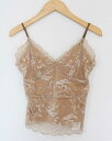 【夏SALE】●SNIDEL/スナイデル●レースキャミソール/Vネック ブラウン/茶 レディース F【中古】夏 324042