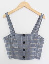 【夏SALE】●Abercrombie&Fitch/アバークロンビーアンドフィッチ●チェック柄ビスチェ/ノースリーブ ホワイト×ブラック/白×黒 レディース S...