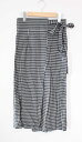 【夏SALE】●ENFOLD/エンフォルド●2020年製/300DS431-1520/チェック柄ラップスカート/膝下丈 ブラック×ホワイト/黒×白 レディース 38【中古】夏 125042