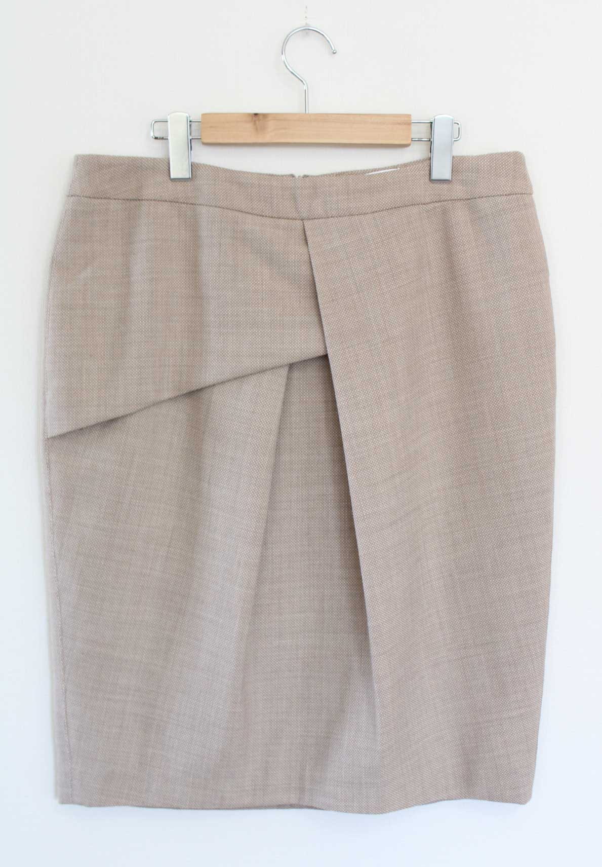 【値下げ】新品 未使用品●Marina Rinaldi/マリナリナルディ●ウール混スカート/膝丈 ベージュ レディース 19 秋冬 302142