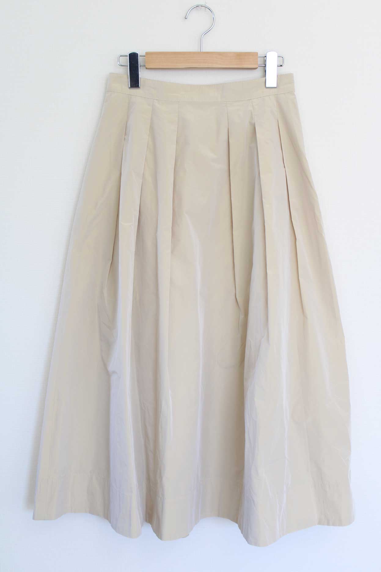 SCAPA&nbsp;●SCAPA/スキャパ●タックスカート/ミモレ丈 ライトベージュ レディース 38【中古】春夏 412052