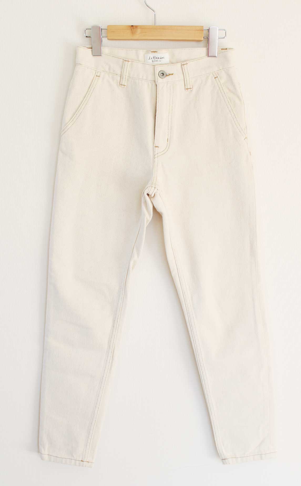 【楽天スーパーSALE】●SLOBE IENA/スローブイエナ●LE DENIM/Ecruテーパードデニムパンツ/Gパン/ジーンズ/長ズボン/十分丈 ホワイト/白 レディース 34【中古】春夏秋冬 822052