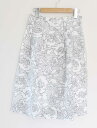 【夏SALE】アルマアンローズハナエモリ 花柄ボーダースカート レディース ホワイト/白【中古】 ●