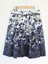 【夏SALE】リフレクト 総柄スカート 9 レディース ホワイト×ネイビー/白×紺【中古】 ●