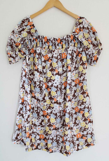 【夏SALE】トリーバーチ SMOCKED MINI DRESS 花柄ワンピースチュニック XL レディース ブラウン/茶【新品 未使用】 ● 【夏SALE】トリーバーチ SMOCKED MINI DRESS 花柄ワンピースチュニック XL レディース ブラウン/茶【新品 未使用】 ●
