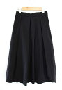 【夏SALE】ランバンオンブルー バックリボンプリーツスカート 38 レディース ブラック/黒【中古】 ●