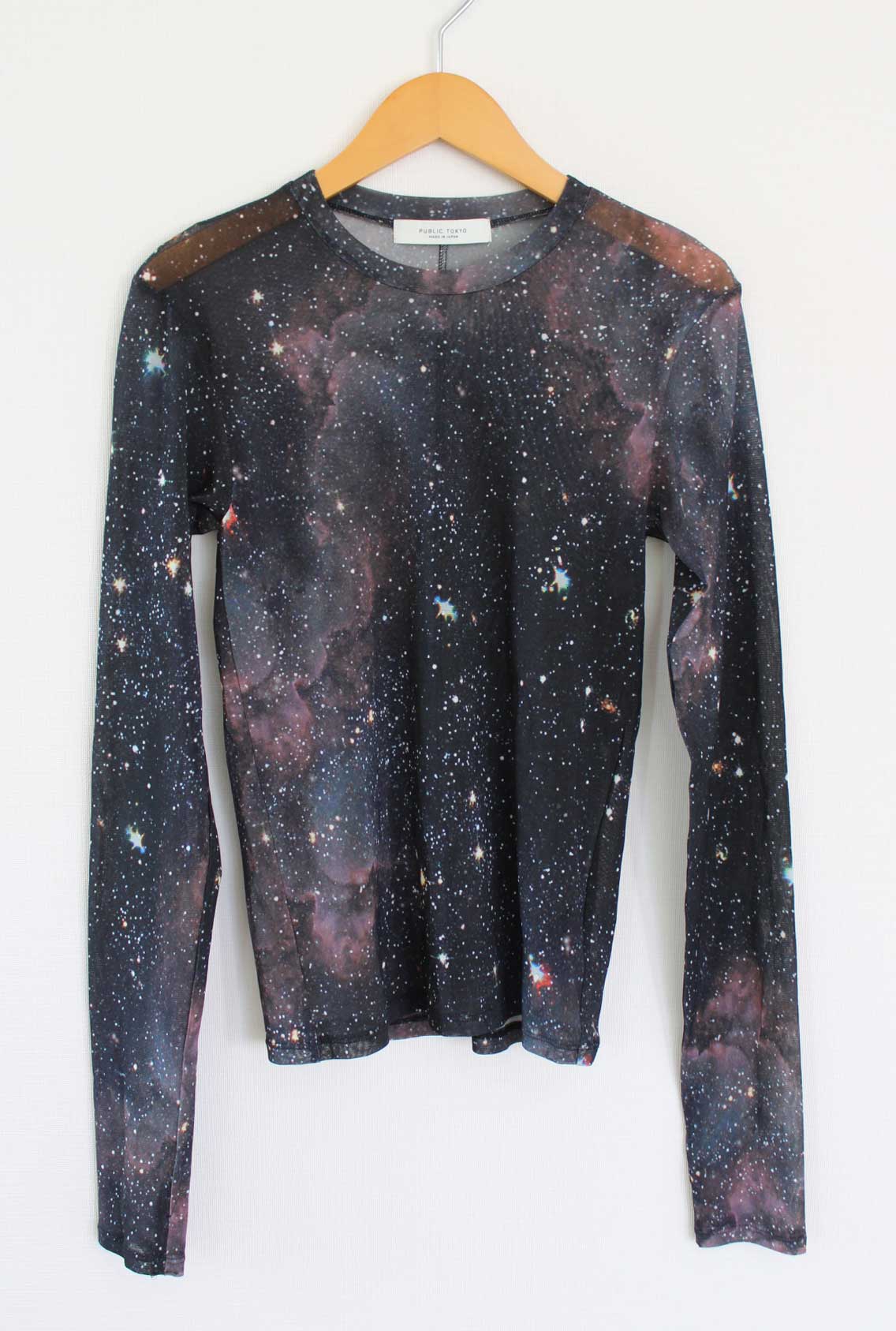 Rakuten - 【値下げ】パブリックトーキョー 宇宙柄レースカットソー レディース F ブラック/黒【中古】●