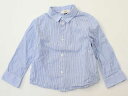 【SALE!】●アルマーニベビー/Armani baby●82cm 長袖シャツ 青×白 ストライプ【中古】子供服 キッズ kids ベビー服 baby 男の子 春秋冬 222022 tops