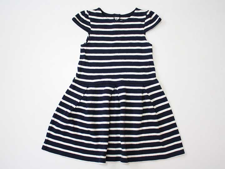 ●プチバトー/PETIT BATEAU●108cm 半袖ワンピース 黒×白子供服 キッズ kids 女の子 夏 126022 onepi