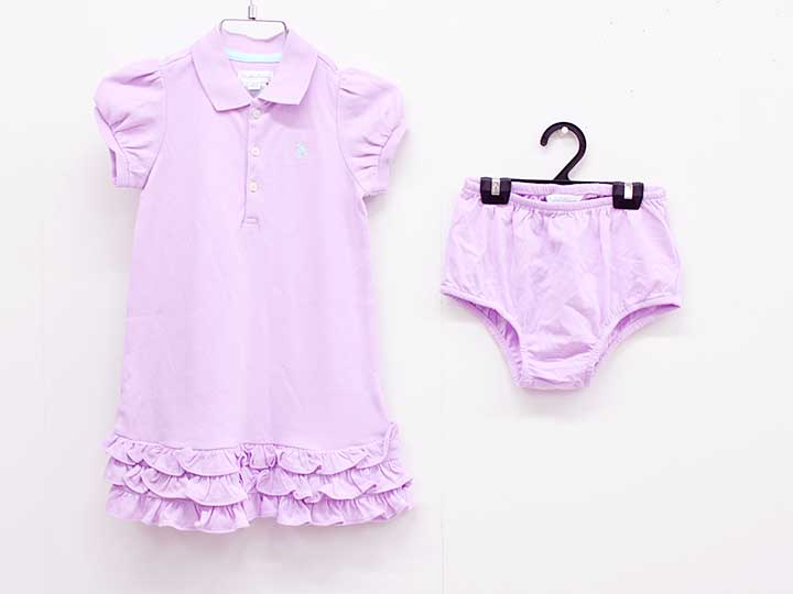 ラルフローレン 半袖ブルマ付きワンピース 90cm キッズ 女児 紫【中古】■