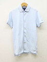 【夏SALE】■TOMMY HILFIGER/トミーヒルフィガー■半袖ボーダーシャツ/半袖 ライトブルー×ホワイト メンズ S【中古】夏 514042