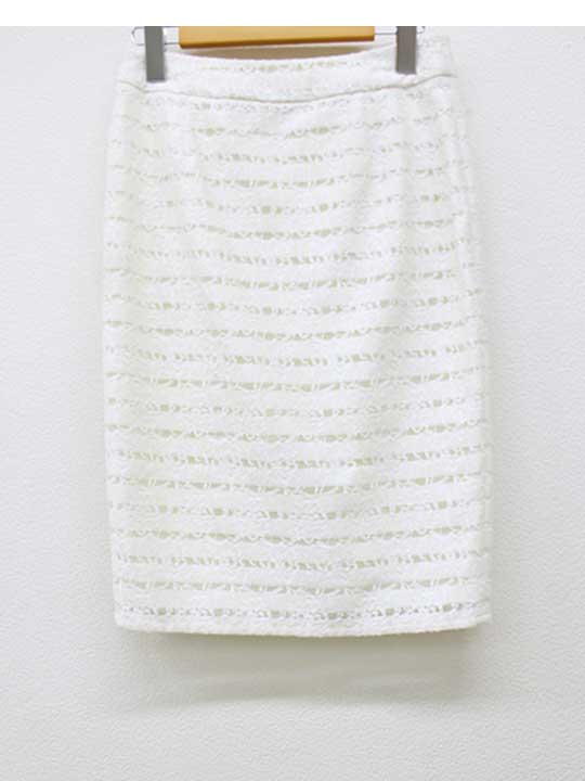 【SALE】■FREE'S PHRASE/フリーズフレーズ■レースタイトスカート/ミディ丈 ホワイト/白 レディース M【中古】春夏 714042