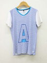 ■EMPORIO ARMANI/エンポリオアルマーニ■ボーダーVネックTシャツ/半袖 ブルー×ホワイト/青×白 レディース 14A166cm(キッズ)【中古】夏 914042(4)