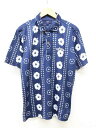 【夏SALE】■Callaway/キャロウェイ■ハイビスカスプリントドットメッシュポロシャツ/ゴルフウェア/半袖 ネイビー×ホワイト/紺×白 メンズ M【中古】夏 205042