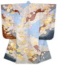七五三 753 着物 7歳 女の子 四つ身着物 単品 絵羽柄 貝桶に牡丹柄 水色 染め分け 販売 購入
