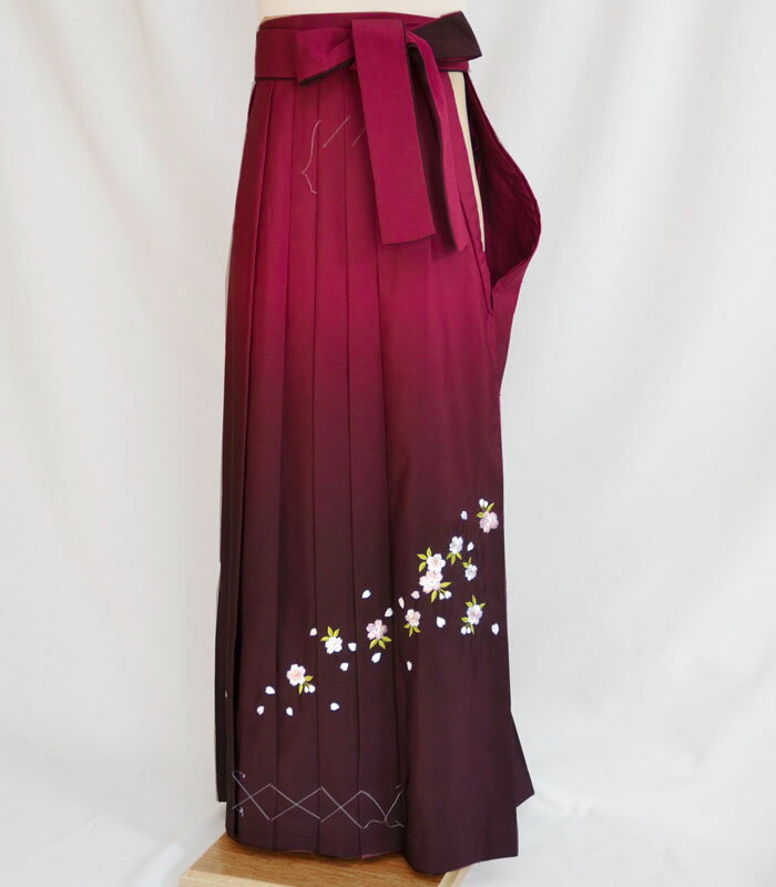 卒業式 謝恩会 女子袴 グラデーション 卒業式袴 刺繍 袴 ボカシ刺繍 ワイン色 小学生 ジュニア 大学生 短大生 販売 購入