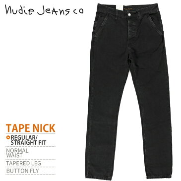 【返品＆サイズ交換無料】■Nudie Jeans ヌーディージーンズ メンズ■オーガニックコットン ストレート チノパンツ【TAPE NICK テープニック DUST BLACK】【W27〜32】【L32】【ブラック】ndj-m-p-83-339 《メーカー希望小売価格27,500円》