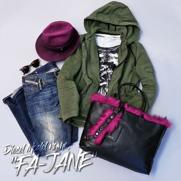 ★DIESEL ディーゼル レディース★牛革 本革 エコファー レザー バッグチャーム ブレスレット【FA-JANE】【サイズUNI】【ピンクパープル】die-l-a-88-218 《メーカー希望小売価格7,480円》