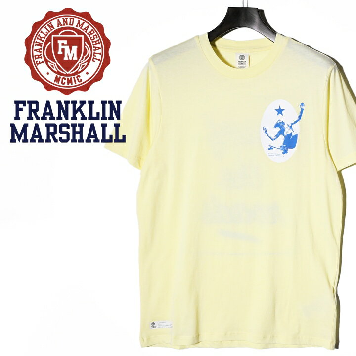 ■FRANKLIN MARSHALL フランクリン＆マーシャル メンズ■バックプリント ラウンドネック サーフ系 半袖Tシャツ【TSHIRT JERSEY ROUND NECK SHORT】【サイズXS～L】【サンイエロー】fra-m-t-a3-298 《_メーカー希望小売価格7,920円》