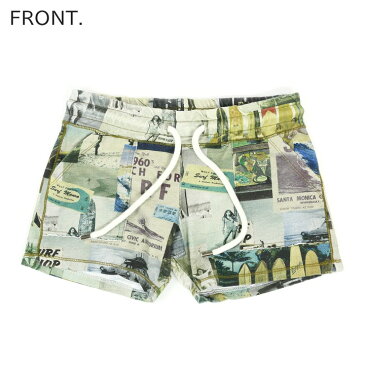 ★FRANKLIN & MARSHALL フランクリン&マーシャル レディース★フォトプリント 総柄 ホットパンツ ショートパンツ【SHORTS FLEECE】【サイズXS〜L】【グリーン系ヴィンテージサーフ】fra-l-p-a3-558 《メーカー希望小売価格8,690円》