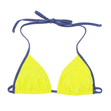 ★DIESEL ディーゼル レディース★ホルターネック デニム調パイピング ビーチウエア スイムウエア レディース水着 三角ビキニ ビキニトップ 単品【BFB-SEE】【カップB】【アンダー70・75】【イエロー】die-l-c-a4-304 《メーカー希望小売価格7,480円》