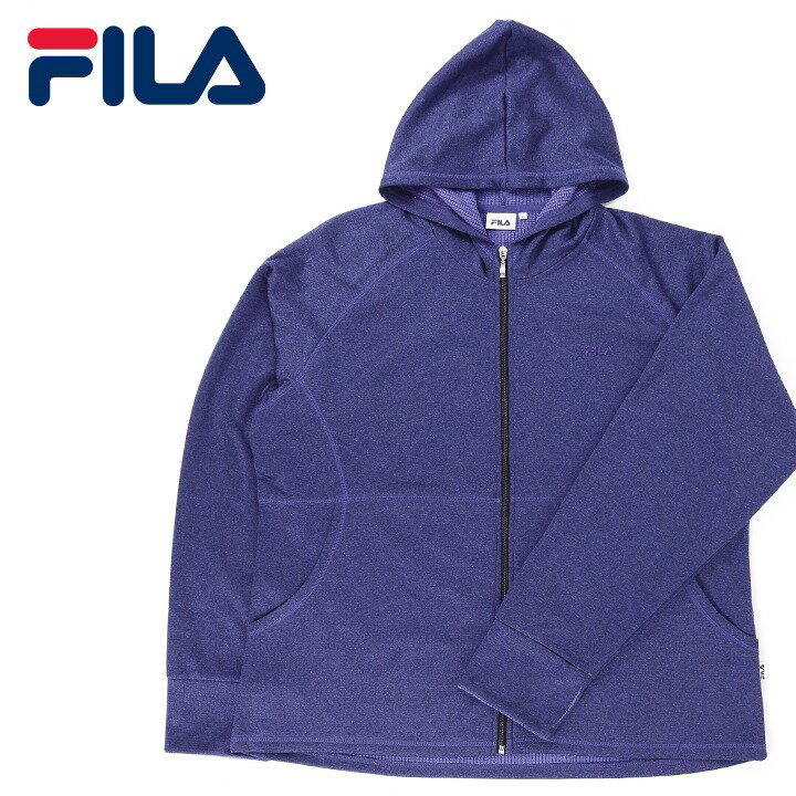 ★FILA フィラ レディース メンズ 男女兼用★裏起毛 ロゴ刺繍 フードパーカー スウェットパーカー ジップアップパーカー【大きいサイズ】【サイズ4L・5L】【ブルー】fil-l-t-a7-208 《メーカー希望小売価格5,390円》