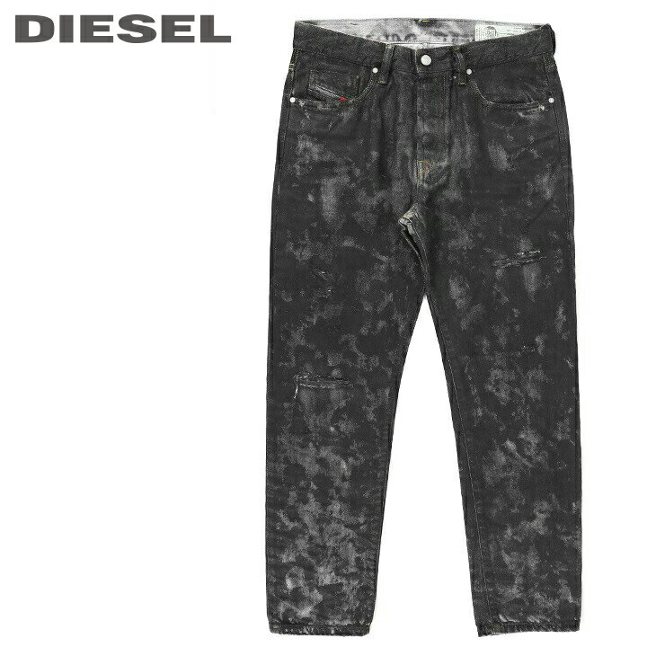 ■DIESEL ディーゼル メンズ■ヴィンテージクラッシュダメージコーティング加工 スリムスキニー ジーンズ デニム パンツ【MHARKY】【W26〜34】【L30】【ブラック】die-m-p-b8-031 《メーカー希望小売価格49,500円》