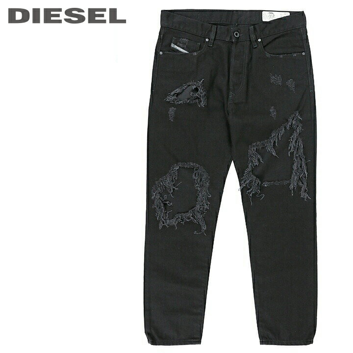 ■DIESEL ディーゼル メンズ■デストロイクラッシュダメージ加工 ブラックデニム スリムスキニー ジーンズ デニム パンツ【MHARKY】【W28〜34】【L30】【ブラック】die-m-p-b8-032 die-m-p-b8-702《メーカー希望小売価格31,900円》