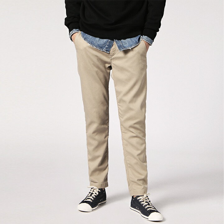 ■DIESEL ディーゼル メンズ■ストレッチ テーパード ジョグジーンズ スウェットデニム チノパンツ【SLIM-CHINO-M-NE】【W26・28】【ベージュ】die-m-p-b8-071 《メーカー希望小売価格38,500円》