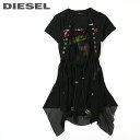 ★DIESEL ディーゼル レディース★シースルーチュールレイヤード 半袖Tシャツワンピース【D-LYAN-B】【サイズXXS〜M】【ブラック】die-l-t-c4-049 《メーカー希望小売価格41,800円》 その1