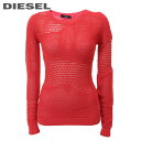 ★DIESEL ディーゼル レディース★リブ切替 長袖 シースルー メッシュニットセーター【M-LUCY】【サイズXS〜XL】【レッド】die-l-t-c4-061 《メーカー希望小売価格23,100円》 その1