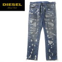 ■DIESEL BLACK GOLD ディーゼル ブラックゴールド メンズ■ヴィンテージデストロイダメージ加工 スリムフィット ジーンズ デニム パンツ【TYPE-2813C】【W26〜36】【ミディアムインディゴ】die-m-p-c4-337 《メーカー希望小売価格61,600円》