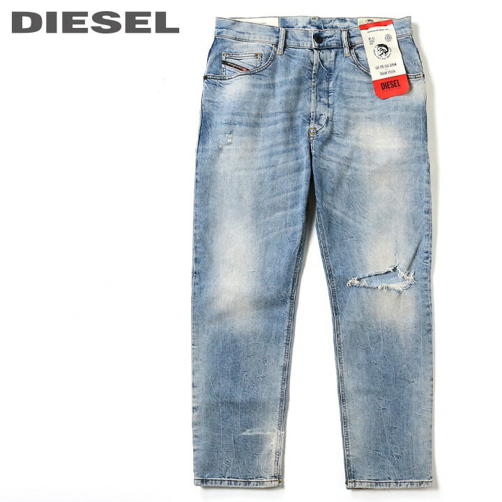 ■DIESEL ディーゼル メンズ■ヴィンテージウォッシュデストロイ加工 ストレッチ テーパード ジーンズ デニム パンツ【D-EETAR】【W26〜32】【L30】【ライトインディゴ】die-m-p-c4-545 《メーカー希望小売価格38,500円》のサムネイル