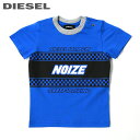 ◆DIESEL KID ディーゼルキッズ ベビー ボーイ◆プリント コットン 男の子 ベビー服 半袖Tシャツ カットソー【TENDYB】【SIZE12M・18M】【ブルー】dib-m-t-c4-036 《_メーカー希望小売価格5,390円》