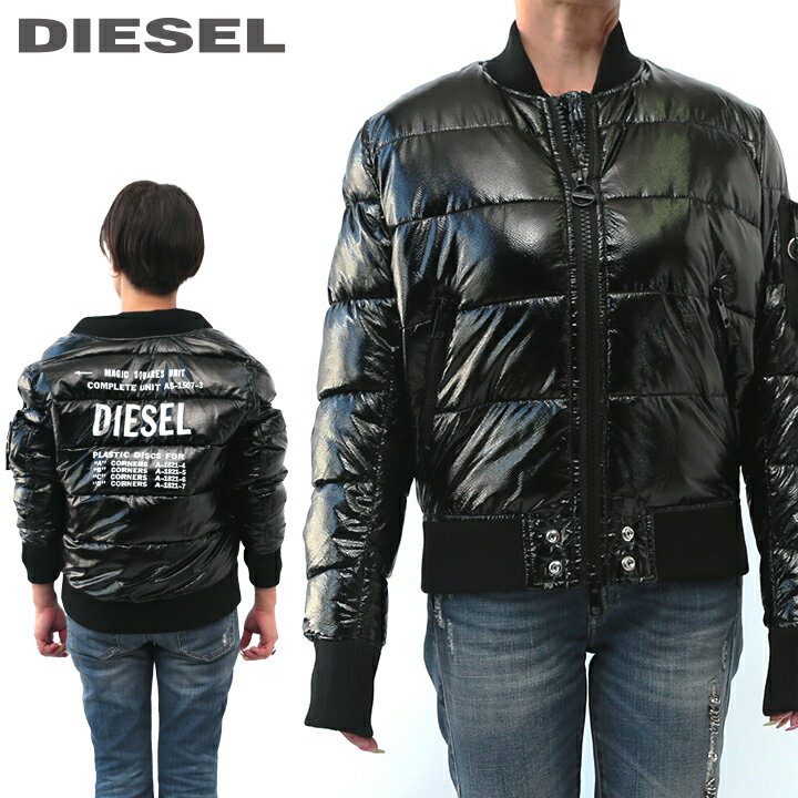 ★DIESEL ディーゼル レディース★光沢ナイロン 防風特殊素材ANEMOSTOP使用 バックロゴ 中綿ジャケット【W-ONY】【サイズXXS〜XL】【ブラック】die-l-o-c8-058 《メーカー希望小売価格49,500円》のサムネイル