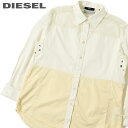 ★DIESEL ディーゼル レディース★シースルーシフォン切替 配色切替 バックゴム コットン 長袖シャツ ブラウス【C-FLOWY】【サイズXXS〜XL】【アイボリー ホワイト】die-l-t-c8-201 《メーカー希…