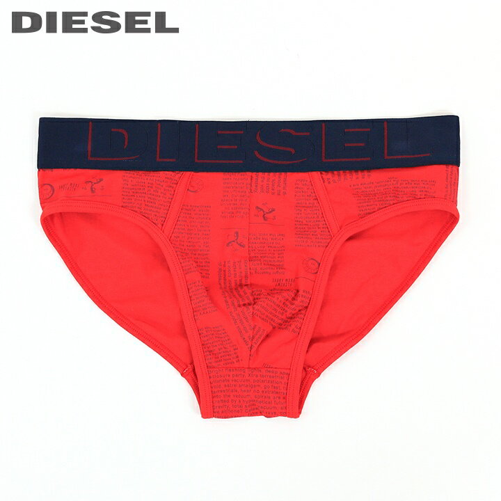 ディーゼル ブリーフ ■DIESEL ディーゼル メンズ■ウエストロゴゴム 総柄 コットン ストレッチ ブリーフパンツ 下着 アンダーウエア【UMBR-ANDRE】【サイズS～XL】【レッド】die-m-i-c8-005 《_メーカー希望小売価格3,850円》